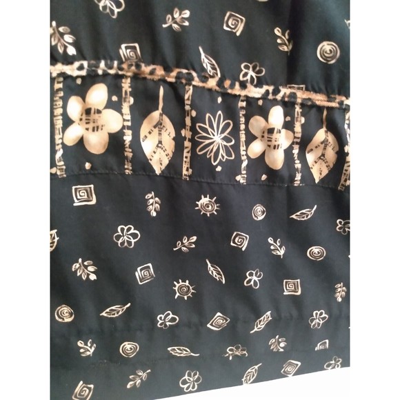 Vintage Dilly's Women's Black 100% Cotton Floral Dress XS Hand Made In USA - Picture 5 of 9